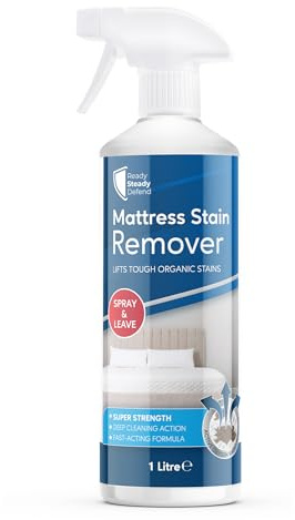Mattress Stain Remover 1L - Extra Strong Oxygen-Based Formula, Safe for Organic Stains, Spray & Leave, Non-Damaging, User-Friendly Application