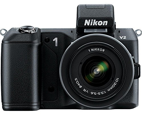 Nikon 1 cuerpo de cámara digital HD V2 de 14.2 MP con lente NIKKOR VR de 10-100 mm (negro)
