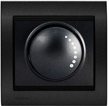 Va et Vient Variateur 500W Anthracite Delta Iris + Plaque Métal texturé Alu Noir