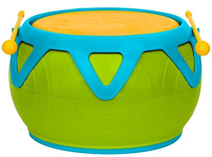 Voggenreiter Dschungel-Trommel, Musikinstrument für Kinder ab 18 Monaten (robuste Trommel für Kinder im Dschungel Design, Musikspielzeug mit reduzierter Lautstärke), Mehrfarbig