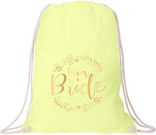 EZYshirt® Junggesellinnenabschied JGA Team Bride Blumenkranz Baumwoll Stoffbeutel