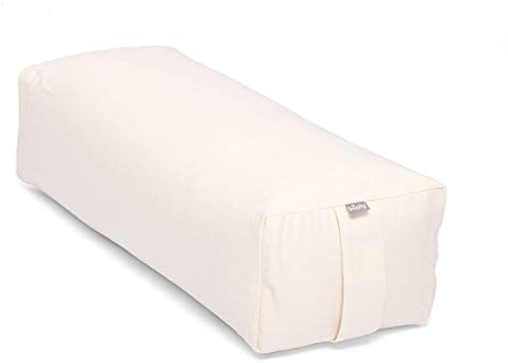 Bodhi Yoga Salamba Bolster Eco | Waschbarer Bezug aus 100% Bio-Baumwolle | Yogarolle eckig mit Bio Dinkelfüllung | Yogakissen groß für Restoratives Yoga | Maße: 63,5 x 26,5 x 20,5 cm
