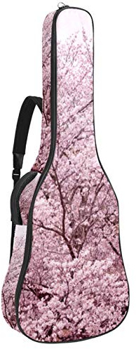 Gitarrentasche mit Reißverschluss, wasserdicht, weich, für Bassgitarre, Akustik- und klassische Folk-Gitarre, Pink Cherry Blossoms