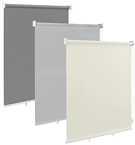 WOLTU Tenda da Sole Verticale con Catenella, Tenda a Rullo da Esterno Resistente alle Intemperie con Protezione UV e Isolamento Termico, per Balcone, Terrazza o Finestra, Beige 100x240 cm