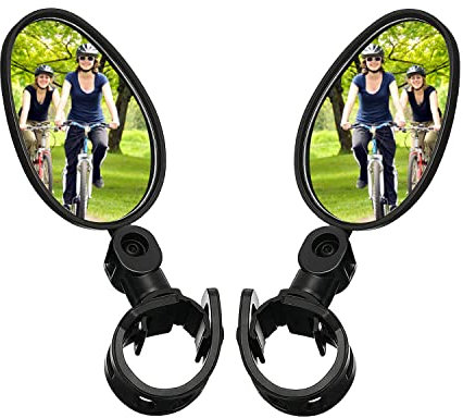 Espejos de Bicicleta 2pcs 360 Grados HD Gran Angular Giran Ajustable Bicicleta Retrovisor del Manillar para Bicicleta de Montaña y Carretera