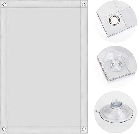 OBdeco Thermo Rollo 100% Verdunkelung Sonnenschutz Verdunkelungsrollo für Velux-Dachfenster Hitzeschutz ohne Bohren mit Saugnäpfen Weiß 37x78cm für CK04