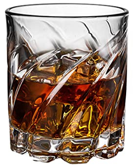 RSTYS Set di 4 bicchieri da whisky, 350 ml, bicchieri da whisky Old Fashioned per scotch, Bourbon, vodka e cocktail