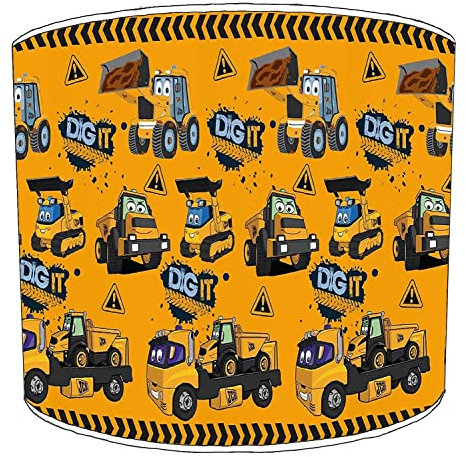 Construction Diggers (17) Lampshade for A Ceiling Light in 3 Sizes - Free Personalisation