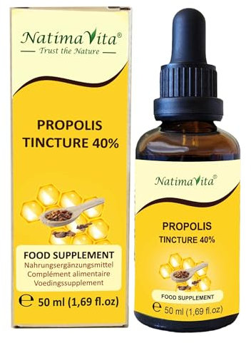 Teinture mère de Propolis 40% – 50 ml – Pure à forte dose de propolis gouttes – 100% naturel - Extrait de propolis - NatimaVita