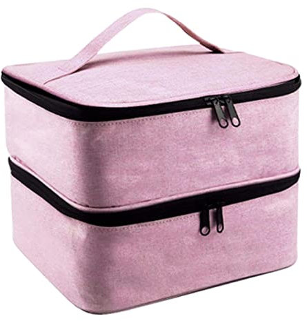 Newin Star Nagellack Organizer für 30 Flaschen Nageltrockner Aufbewahrungstasche für Nagellack und Nagelkunstwerkzeuge,Pink