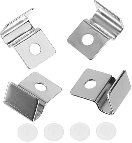 POPETPOP 4stücke Aquarium Glasabdeckungshalterungen Edelstahl Klammern Glas Deckel Clips Aquarium Abdeckung Halter Silber