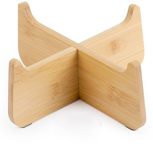 IDOGCHEW Support Bambou Surélevée pour Gamelle Chat Anti Glouton Rond