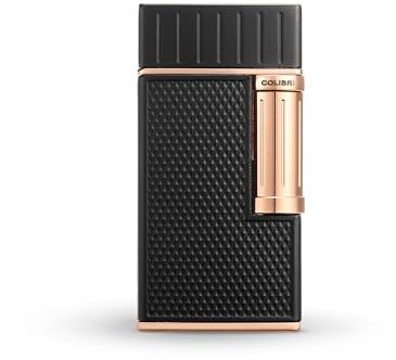 Colibri – Julius Zigarrenfeuerzeug mit Doppelflamme Roségold – Feuerzeug für Zigarren & Zigaretten – windbeständiger Zigarrenanzünder inkl. Geschenkbox – nachfüllbar mit Butan (ohne Gas verkauft)