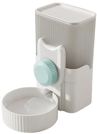Automatischer Katzenfutterspender, Katzenwasserspender, Hunde Katzen Futterspender und Wasserspender 1L, Schwerkraft- und Siphon-Technologie, Sichtbares Fenster, Hängen im Käfig, Ideal für Kleine