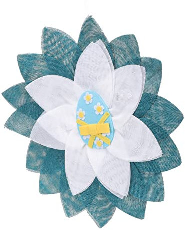 VINTORKY Easter Wreath Dekorativer Osterkranz Für Tür Blauer Und Weißer Osterei-Kranz Für Party-Dekoration Und Indoor Outdoor Einsatz