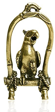 Kleine, bezaubernde Retro-Tischdekoration aus Messing, Statue aus reinem Kupfer, antikes Kupferhandwerk, Vogelkäfig, Papageienfiguren, Miniaturen, Tischdekoration, Messing, Tier, Vogel, Schlüsselanhän