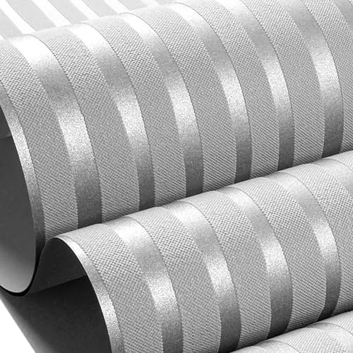 Baketron Grey Silver 3D Embossed Feature Striped Wallpaper Roll for Adults Boys Bedroom Living Room TV Background Hallway and Stairs