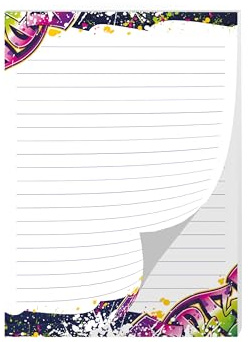 Briefpapier Briefblock für Jungen Mädchen Kinder Graffiti modern Jugendstil (Block A4 mit 25 Blätter)