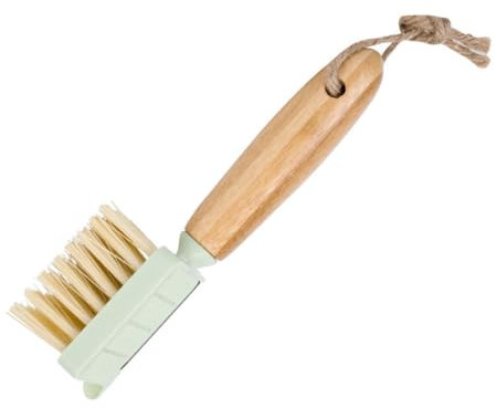 OKUMEYR Holzgriff Obst Und Gemüse Schäler Mit Bürste Multifunktionales Küchengerät Für Schnelles Und Einfaches Schälen Von Kartoffeln Obst Und Gemüse Ergonomisches Design Langlebig