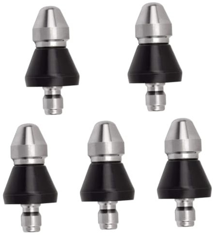 BESPORTBLE 5piezas Boquilla De Inoxidable para Limpieza De Cocina Accesorio De Lavadora De Alta Presión para Desatascar Tuberías y De Desagües