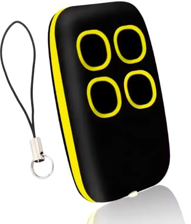 Universal-Tor-Fernbedienung, Rolling Code und fester Code 280-868 MHz, 4 in 1 Multifrequenz, Tor-Fernbedienung kompatibel mit mehr als 90 Marken, Universal-Fernbedienung 433 MHz (Gelb)