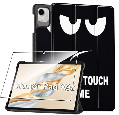 Rojeuinn Hülle für Honor Pad X9a 11.5 2025 Tablette Case Cover+ 1 Stücks Schutzglas Schutzfolie -Große Augen