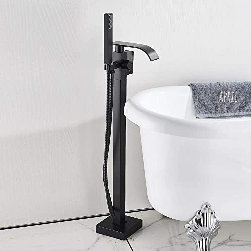BOSHYUM Robinet de Baignoire autoportant, Robinet mélangeur d'eau Chaude et Froide sur Pied