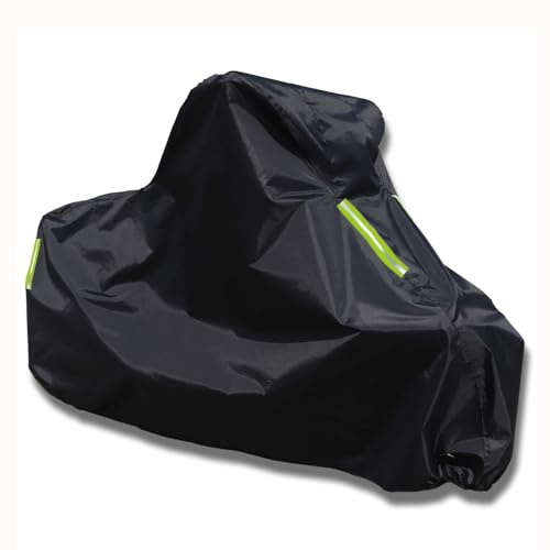 Motorradabdeckung Für Yamaha Ténéré 700 (2025+), professionelle, maßgeschneiderte Motorradabdeckungen für Ganzjahres-Outdoor-Regen- Und Schnee-UV-Windschutz mit reflektierenden Streifen(Black)