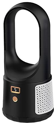 YKMYXZ Ventilador de mesa eléctrico sin aspas USB, 1200mAh, recargable, electrodomésticos, ventilador de refrigeración inalámbrico, ventilador enfriador de aire de 6 engranajes(Black)