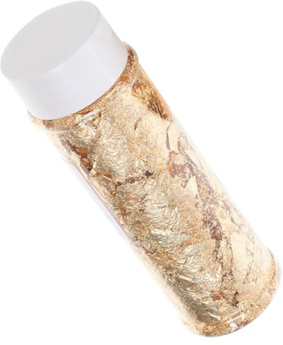 Garneck Essbare Goldflocken zum Backen und Kuchen Dekorieren Goldfolie Flocken aus Papier Einfache Anwendung Inklusive Aufbewahrungsflasche für Dessert und Schokolade