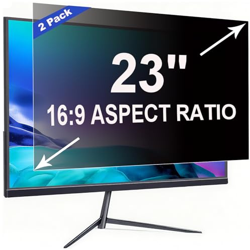 ruord 2 Pack Privacy Screen for 23 Inch 16:9 Computer Monitor | 51x28.7cm,Blue Light Filter,Anti-Glare,Removable Screen Privacy Shield,PC Protector Film for flat and curved screens