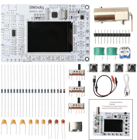 UTTASU Dc 5V Dso183 Oscilloscope numérique DIY Partie libre Enseignement Pratique Formation Kit de production électronique 0-500 Khz Interface de type C