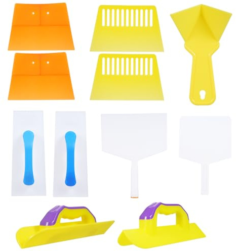 RASTKY Set di 11 Attrezzi per Angoli per Cartongesso, Spatola per Angoli Interni Ed Esterni, Raschietto per in Plastica per Cartongesso, per Lavori di Riparazione Domestica, Materiale di Alta qualità.