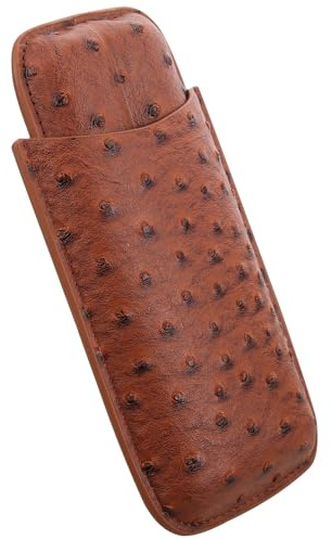ZUNOXAZ Custodia per Sigari Mantiene Freschezza in Pelle Marrone Superficie Liscia Porta 2 Sigari Custodia Portatile per Viaggio e Uso Quotidiano