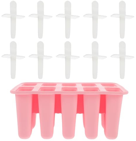 BESPORTBLE Molde de Silicona para Helado 10 Cavidades, Fácil de Usar y Seguro, Adecuado para Hacer Helados Caseros y Yogur en Fiestas o Producción DIY