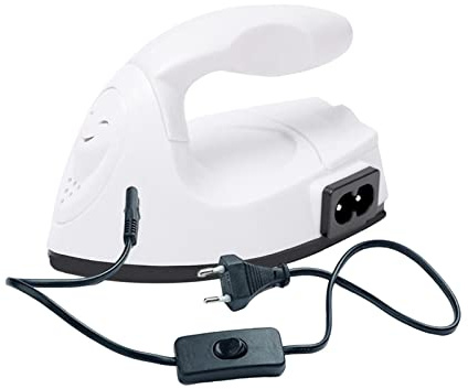 SERUCARY Mini Dampfbügeleisen, Bügeleisen klein mit Griff, handgehalten Bügelmaschine für DIY Basteln, Textiltransfer und Haushalt, tragbar Reisebügeleisen, Weiß