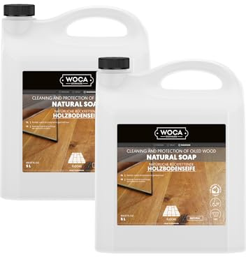 WOCA Denmark Holzbodenseife Natur 10 L (2 x 5 L) für geölte, gewachste und geseifte Holzböden
