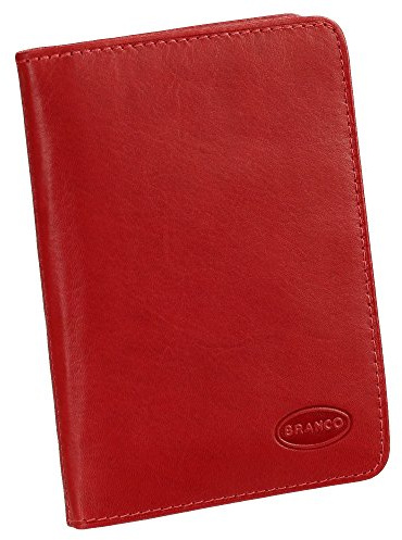 Branco Leder Ausweisetui Ausweishülle Kreditkartenetui Ausweismappe Kartenetui KFZ Mappe Etui Farbe Rot