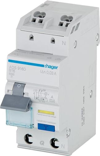 Hager HAGADS966D FI-/LS-Schalter, 16 A 1P und N C, 0,03 m