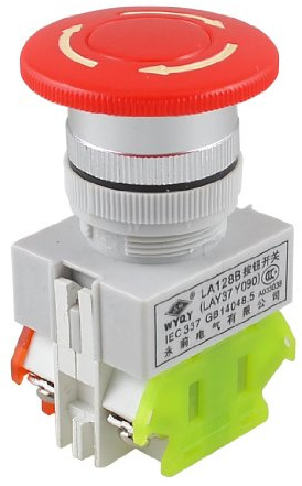sourcing map Máquina Herramienta Emergencia Parada Control Pulsador Botón Interruptor Ui 660V Ith 10A