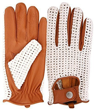 Kango Fitness Classic English Leather Driving Gloves Crochet String back Chauffeur Vintage fashion