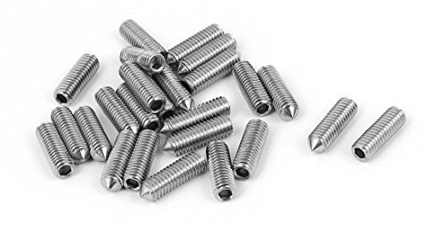 sourcing map 25Stk M5 x 16mm 304 Edelstahl Kegelspitze Sechskant Madenschraube Stellschrauben de