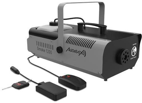 Audibax Smoke 1200 - Maquina de Humo para Fiestas - Maquina de Niebla con Mando a Distancia - Potencia de 1200W - Capacidad 2,3 L - Humo por Minuto de 295m3 - Calentamiento en 8 min