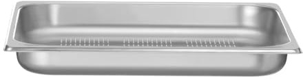 HENDI Contenitore Gastronorm, GN 2/3, solo con fondo perforato, contenitore GN, impilabile, bordi arrotondati, resistente alla temperatura da -40° a 300°C, 3L, altezza: 40mm, acciaio inox 18/10