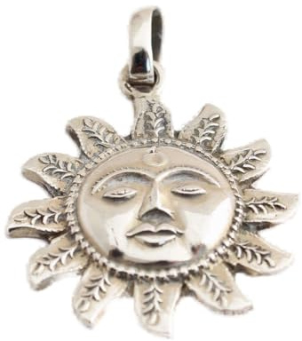 Sonne Anhänger 925 Silber Meditation Yoga Glücksbringer Kettenanhänger