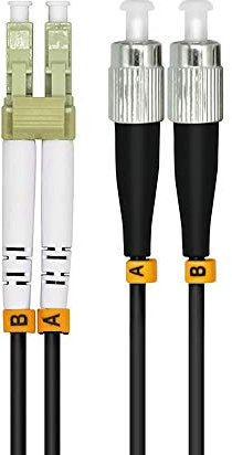 Jeirdus 5 Metri 16FT LC a FC 10G OM3 Esterno Corazzato Duplex 50/125 Fibra Ottica Ponticello Cavo Patch Ottico Multimodale 5M LC-FC