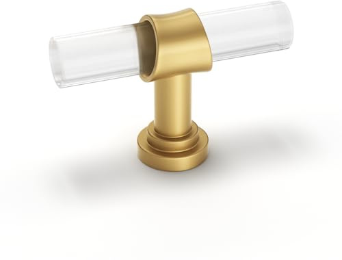 Goldenwarm 5 Stück Schubladenknöpfe Möbelknopf Gold Griffe Gold Möbelgriffe Zinklegierung Acryl Modern Kommodengriff Knopf