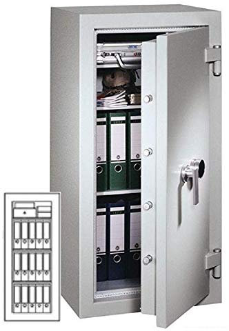 Müller Safe EN 1-140 Wertschutztresor, Doppelbartschloss mit 2 Schlüsseln, Grad 1 nach EN 1143-1, H140xB60xT56 cm, 265 kg
