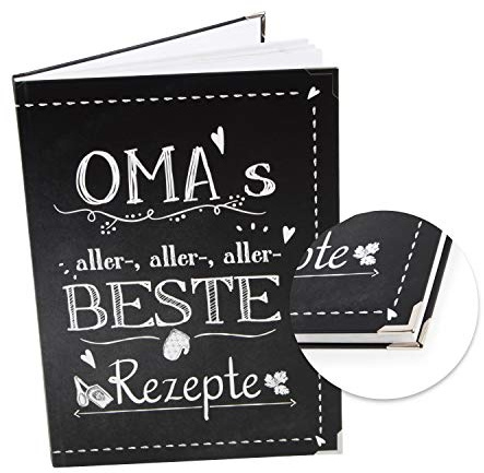 Logbuch-Verlag Großes eigenes Rezeptbuch für Oma Geschenk für Enkel Kochbuch zum Selberschreiben Geburtstag Familienrezepte DIN A4