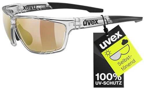 uvex sportstyle 706 CV V - Sportbrille für Damen und Herren - selbsttönend - konstraststeigernd - clear/red - one size